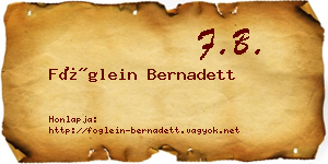 Föglein Bernadett névjegykártya