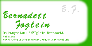 bernadett foglein business card